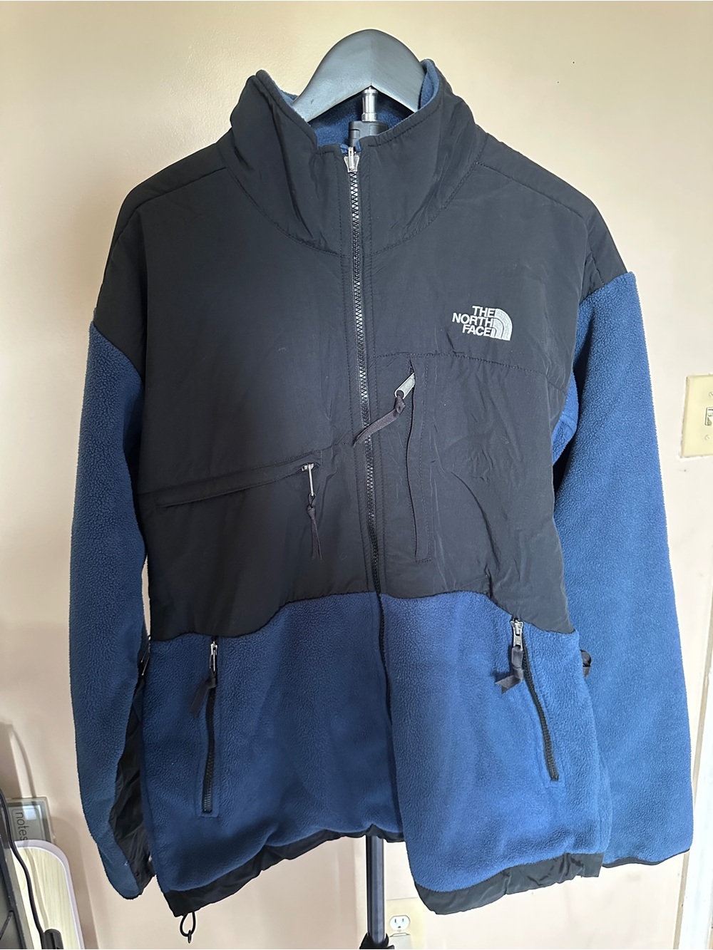 Vintage Y2K The North Face Black and Blue Fleece  Jacket